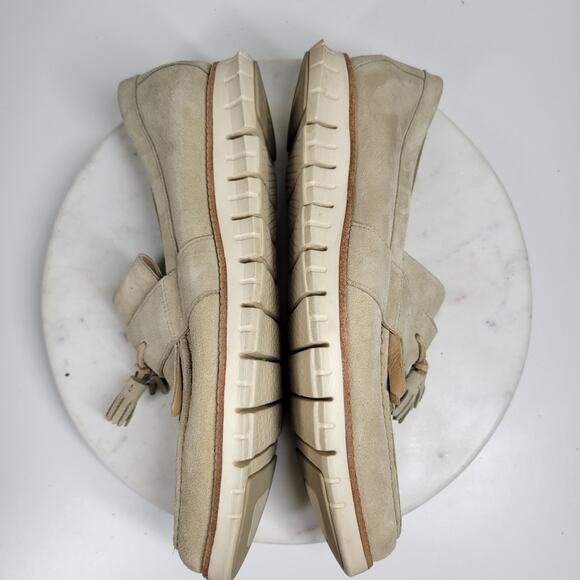 Cole Haan Zero Grand Suede Loafers Mens 13 Beige Tassel Boat Shoes main image 13